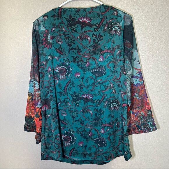 Soft Surroundings Beaurie beaded boho blouse & tank top women’s size small - Picture 5 of 9